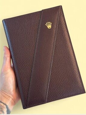 Authentic Vintage Rolex pebbled leather notebook